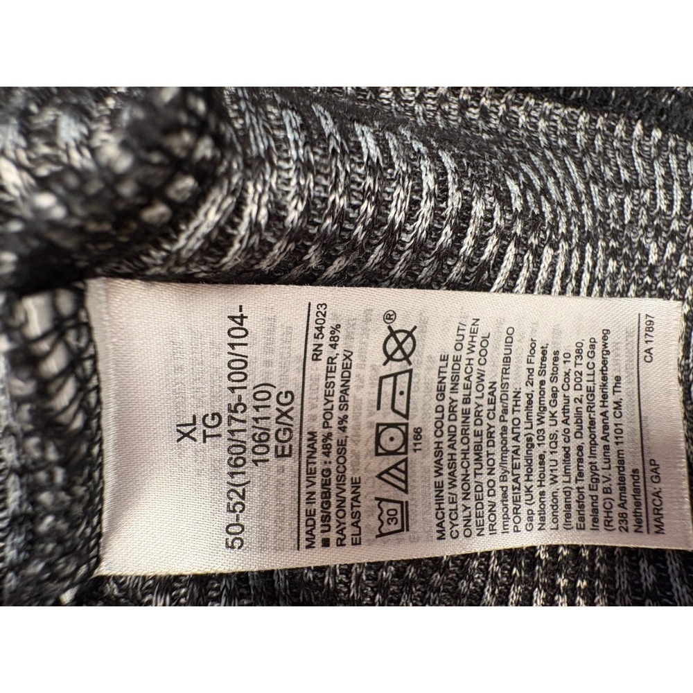 Gap Women XL Gray Marled Ribbed Mock Neck Long Sleeve Top Knit Pullover - Picture 5 of 7